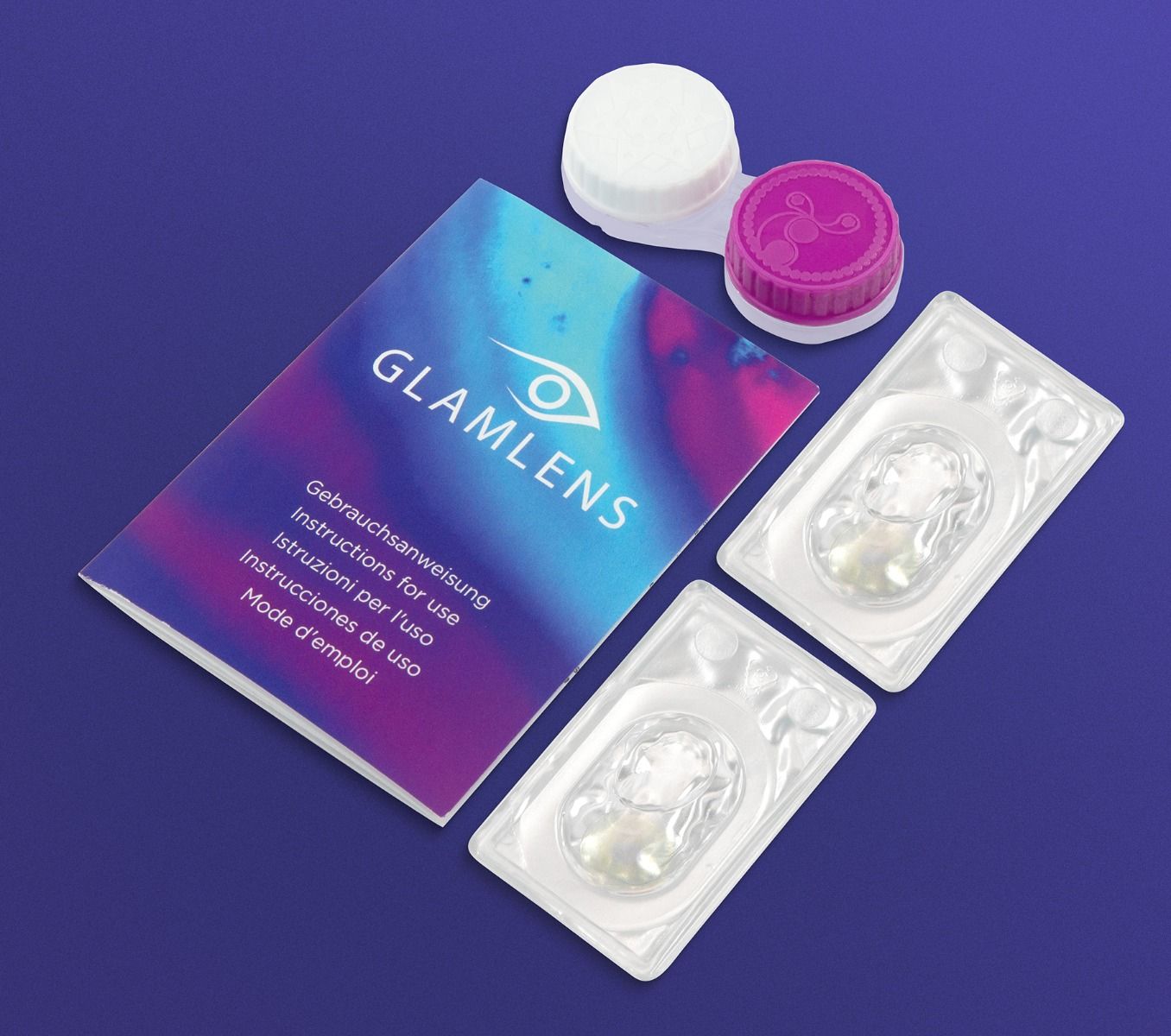 Set grauer, natürlicher Kontaktlinse Rose Gray aus Serie Glamlens