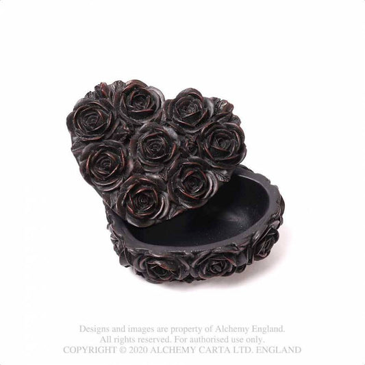 Rose Heart Trinket Box Black Alchemy