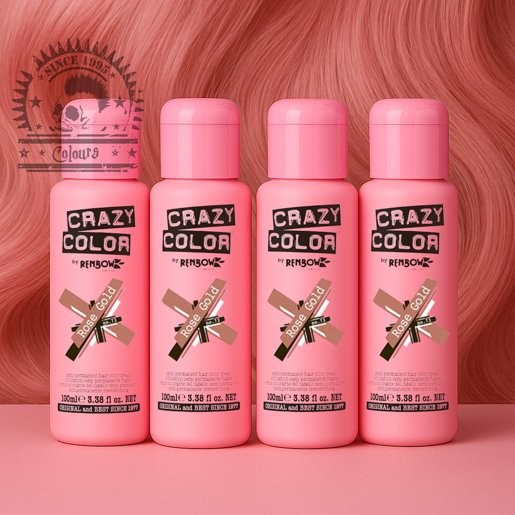 semi-permanente Haartönung 4er Box ROSE GOLD in dem Farbton Pfirsich von Crazy Color