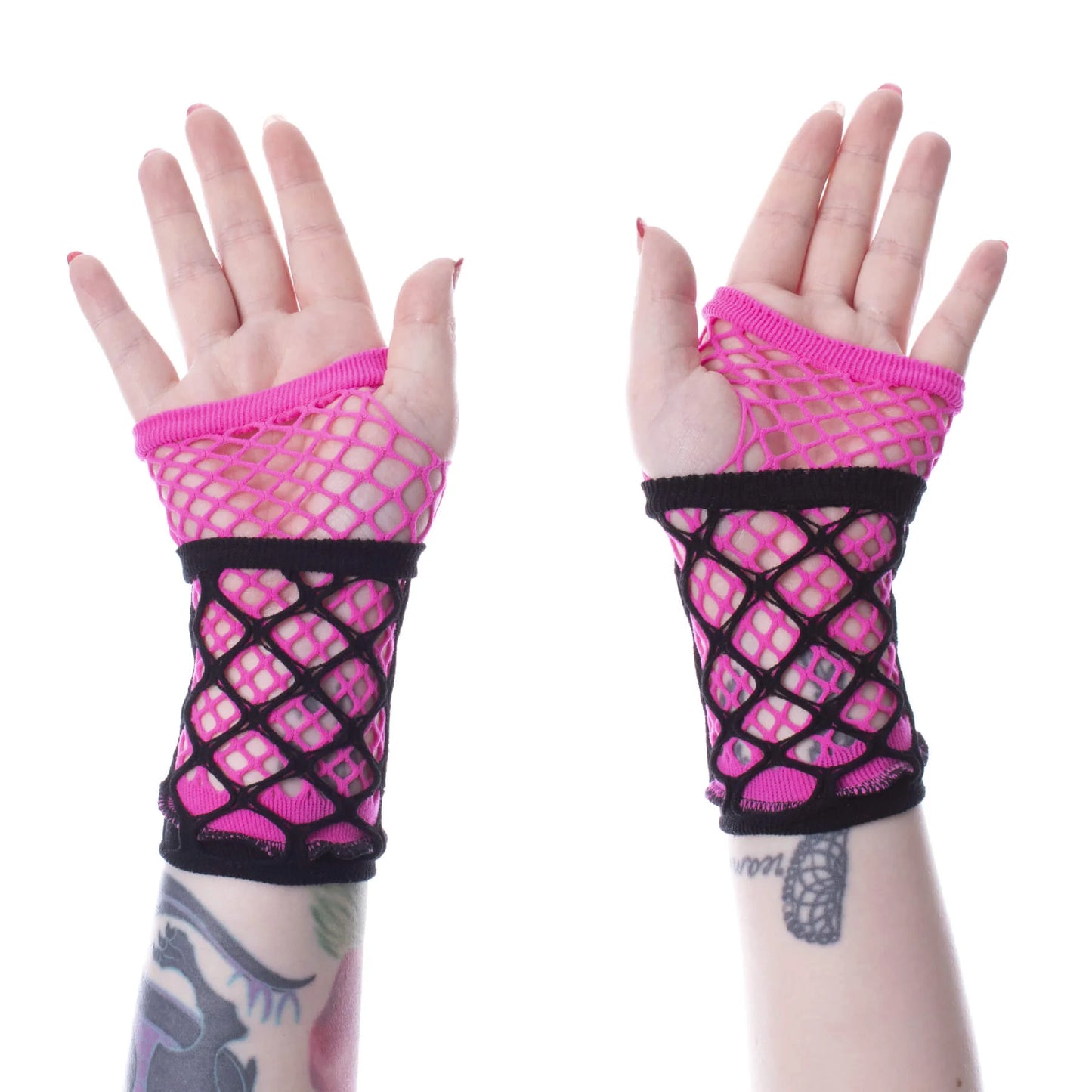 RUBY MESH GLOVES - PINK/BLACK Poizen Industries