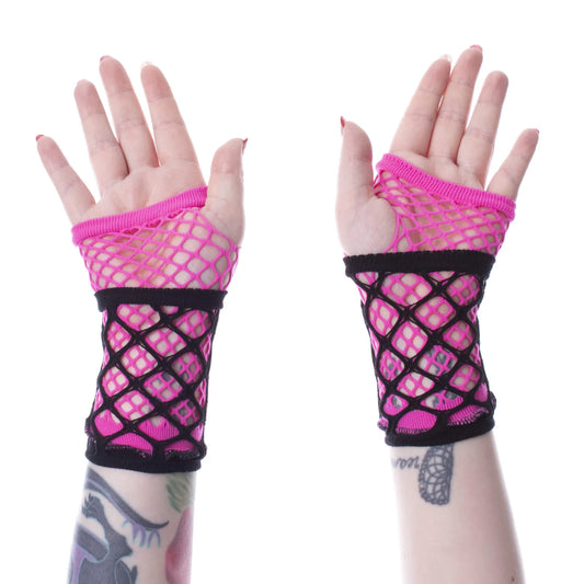 RUBY MESH GLOVES - PINK/BLACK Poizen Industries
