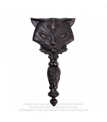 Sacred Cat Hand Mirror Black Alchemy