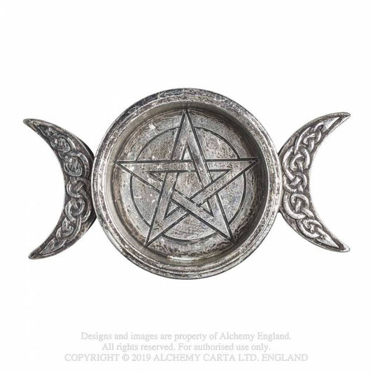 Triple Moon Trinket Dish / Candle Holder Alchemy