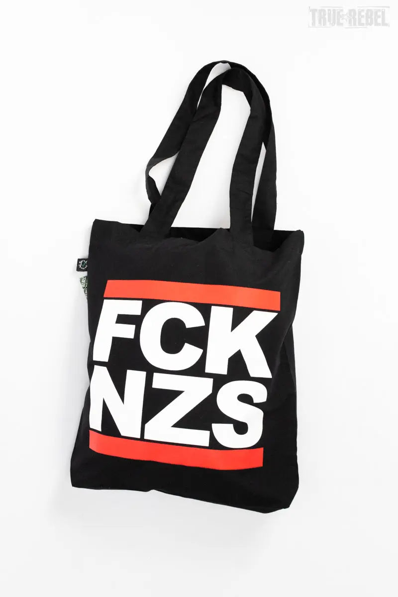 Schwarzer Jutebeutel FCK NZS Bag von True Rebel