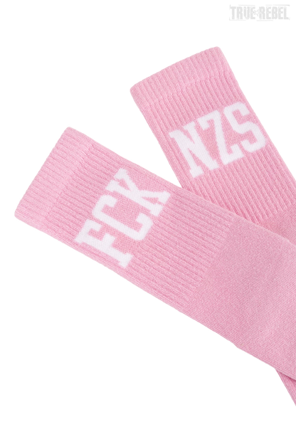 nahaufnahme True Rebel Socks FCK NZS Pink