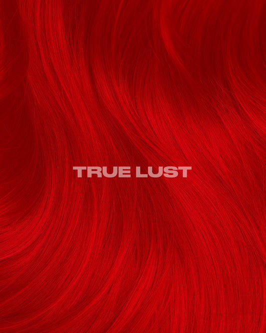 semi-permanente Haartönung True Lust in dem Farbton kräftiges, helles Rot von Lunar Tides