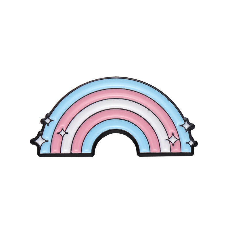 Kleiner Emaille-Anstecker TRANS RAINBOW ENAMEL PIN von Moon Attic