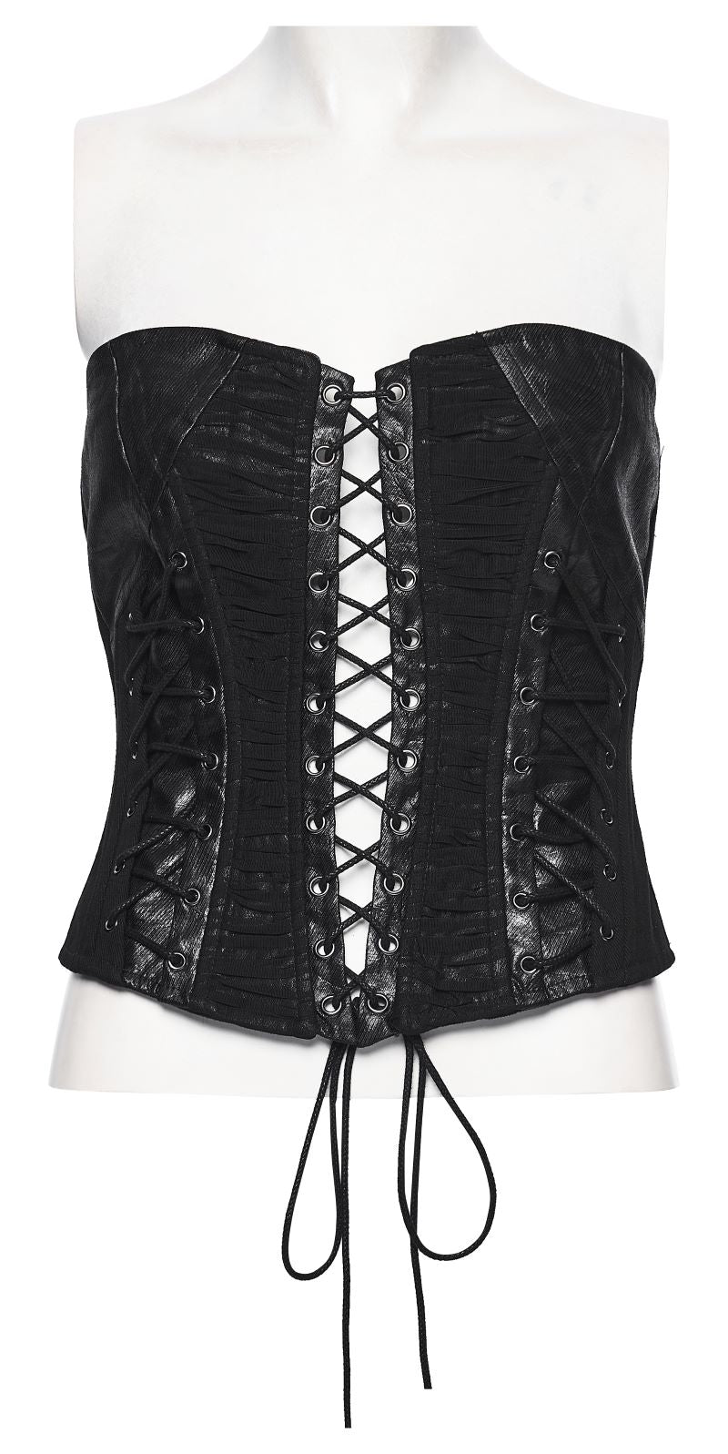 Schwarzes Oberteil Rebel Witch Corset Top in Korsettoptik von Punk Rave