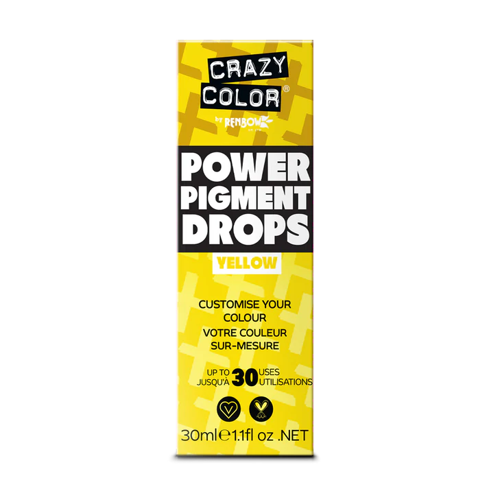 Gelbe Pigmenttropfen YELLOW Power Pigment Drops von Crazy Color