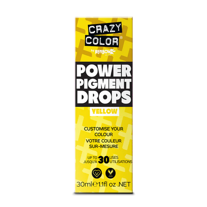 Gelbe Pigmenttropfen YELLOW Power Pigment Drops von Crazy Color
