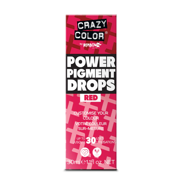Rote Pigmenttropfen RED Power Pigment Drops von Crazy Color