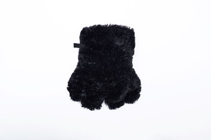 Schwarze, flauschige Handschuhe CUTE KITTEN PAW GLOVES mit pinken Pfoten von Punk Rave