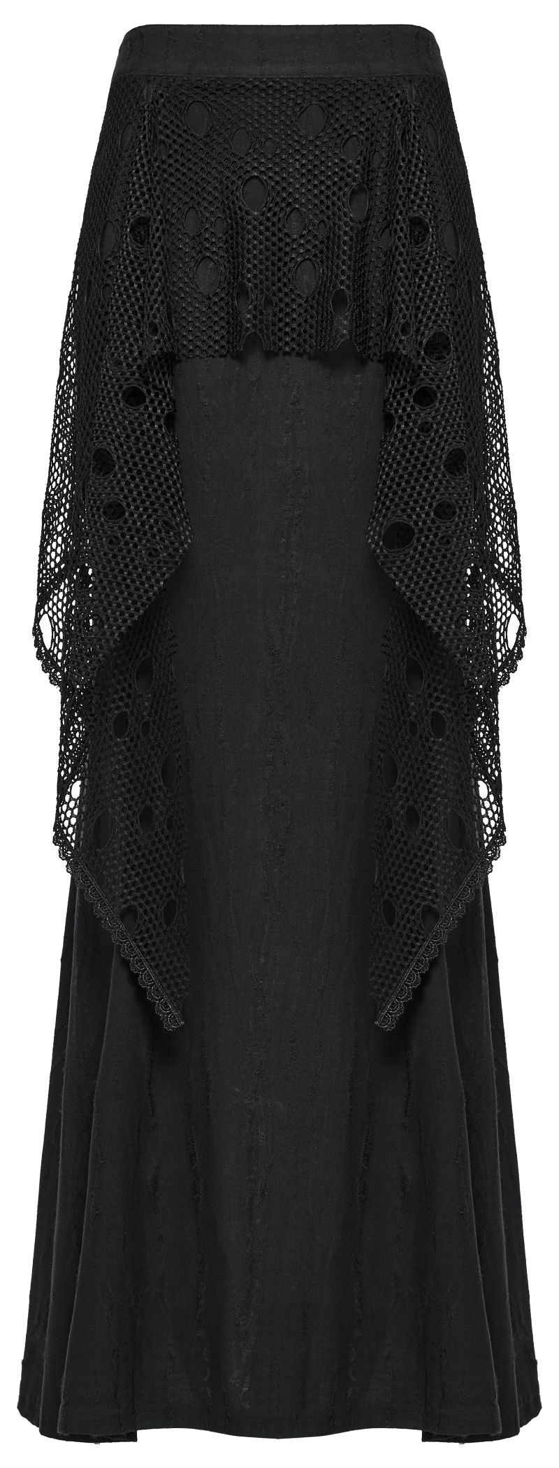 Schwarzer, langer Rock DECADENT DREAMER MAXI SKIRT im Distressed-Look von Punk Rave