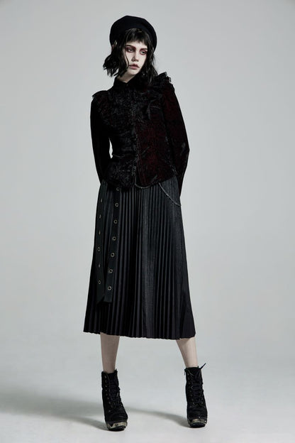 Schwarz/rote Bluse BlutEngel Red Shirt mit Spitzenelemneten&nbsp;von Punk Rave