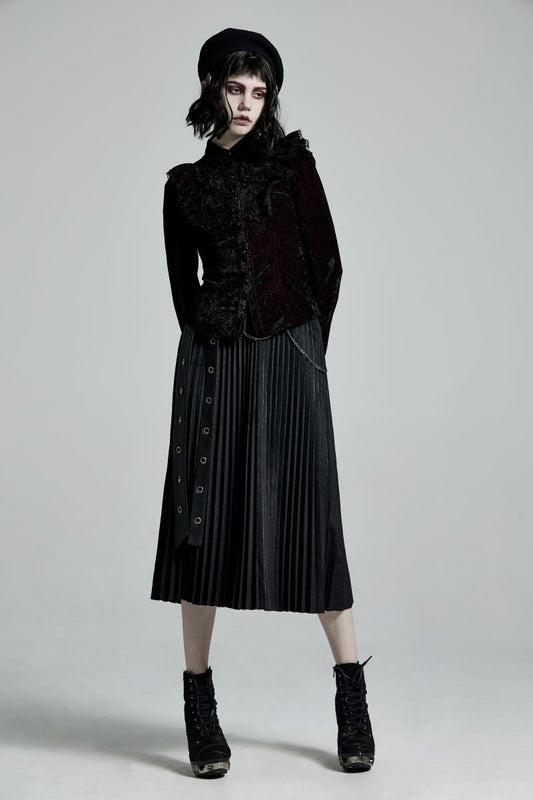 Schwarz/rote Bluse BlutEngel Red Shirt mit Spitzenelemneten&nbsp;von Punk Rave