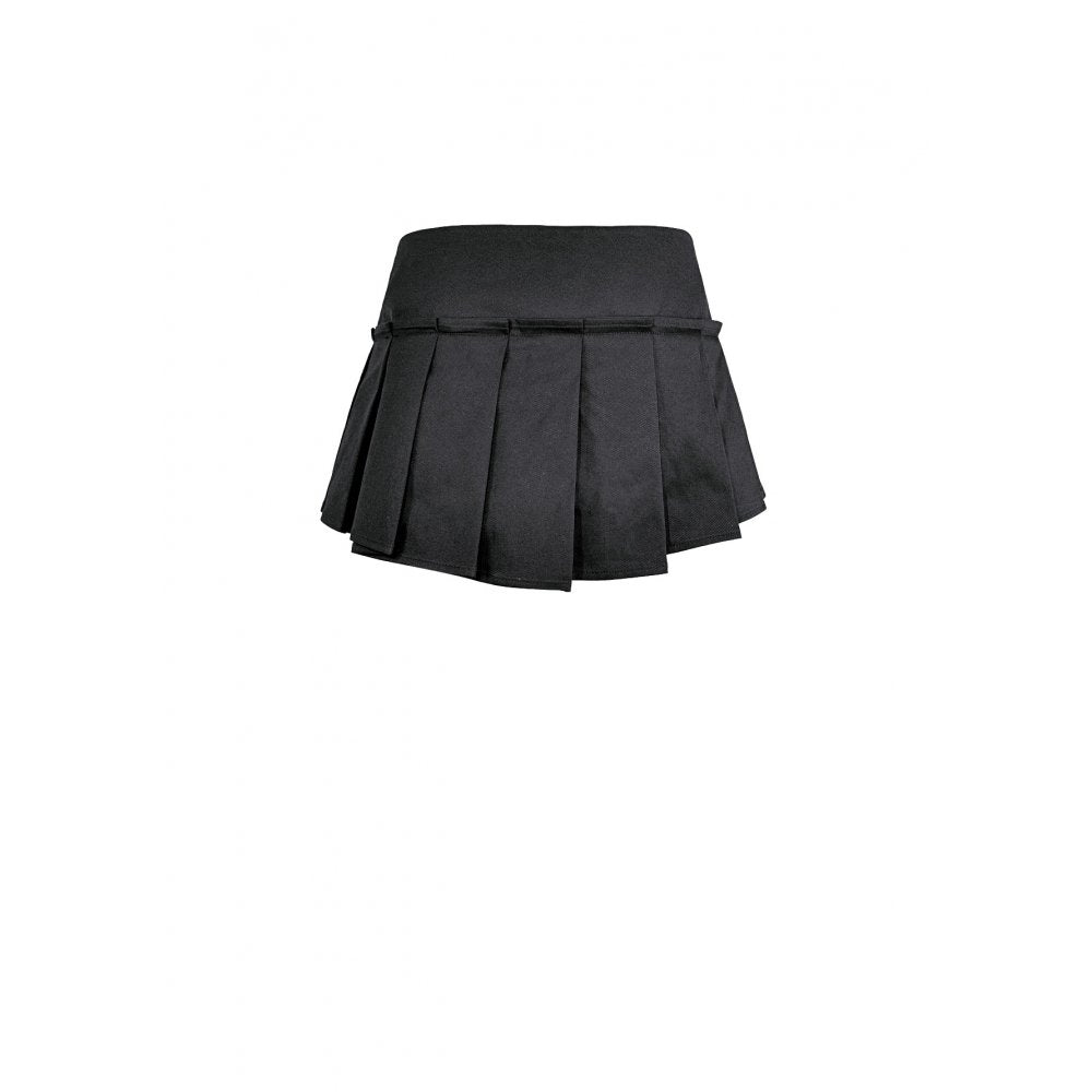 Schwarze Hotpants Cranial Rebellion Shorts mit Überrock und Schnallendetails von Dark In Love
