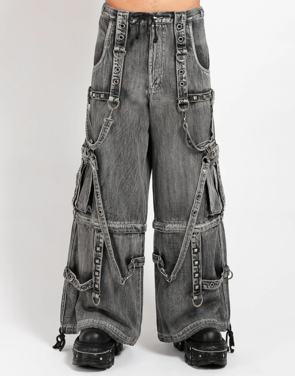 Graue Hose GRAY WIDE PANTS mit Bändern mit Colours Branding