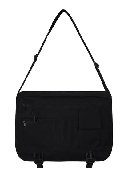 Innenseite schwarze Umhängetasche Moon Child Messenger Bag mit vielen Taschen