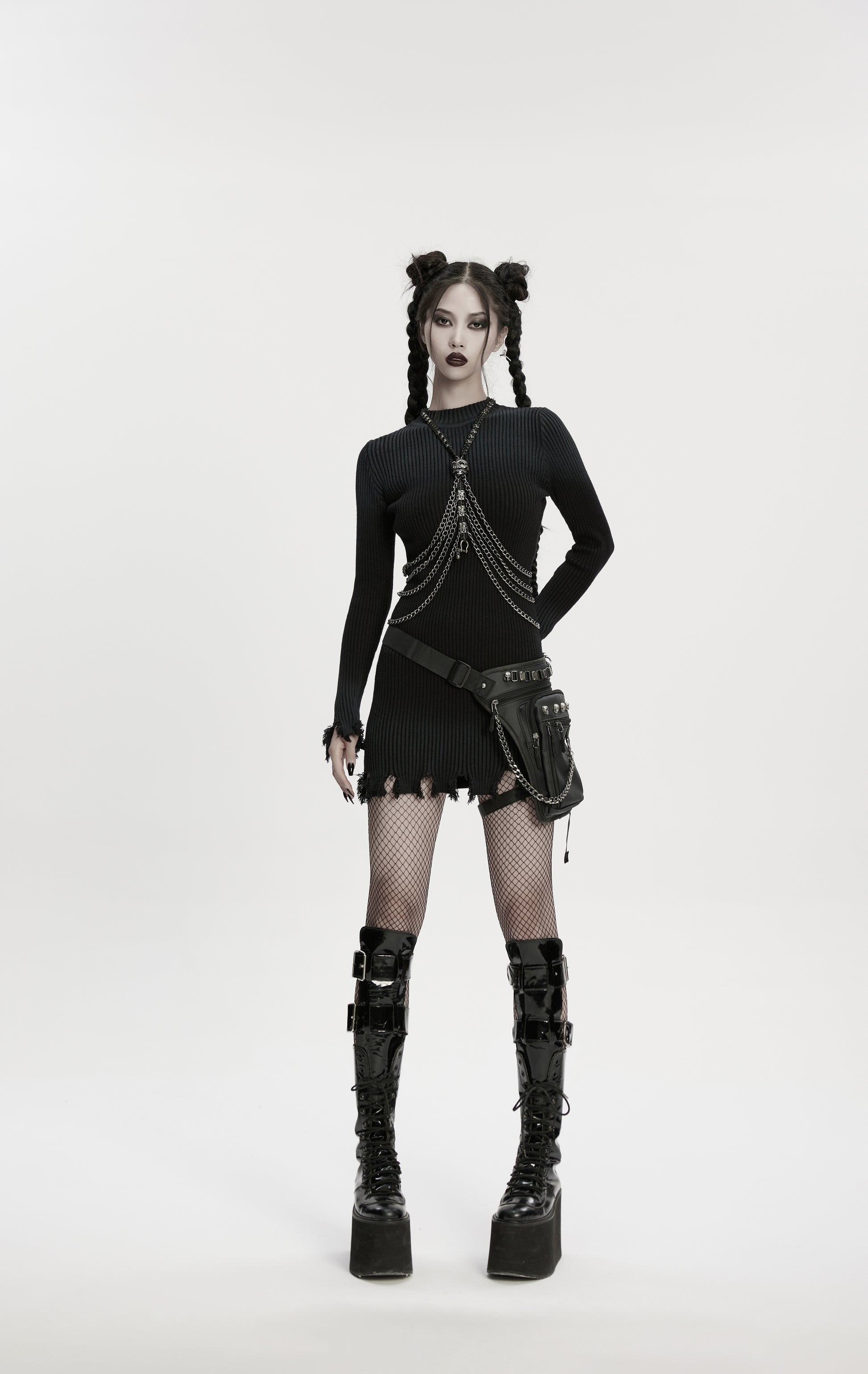 Gürteltasche im Holster-Stil THRILLER HOLSTER WAIST BAG mit vielen Fächern und Details von Punk Rave