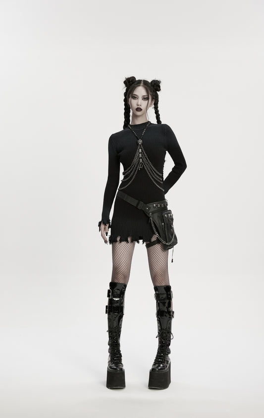 Gürteltasche im Holster-Stil THRILLER HOLSTER WAIST BAG mit vielen Fächern und Details von Punk Rave