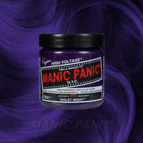 Farbbeispiel VIOLET NIGHT Haartönung Manic Panic