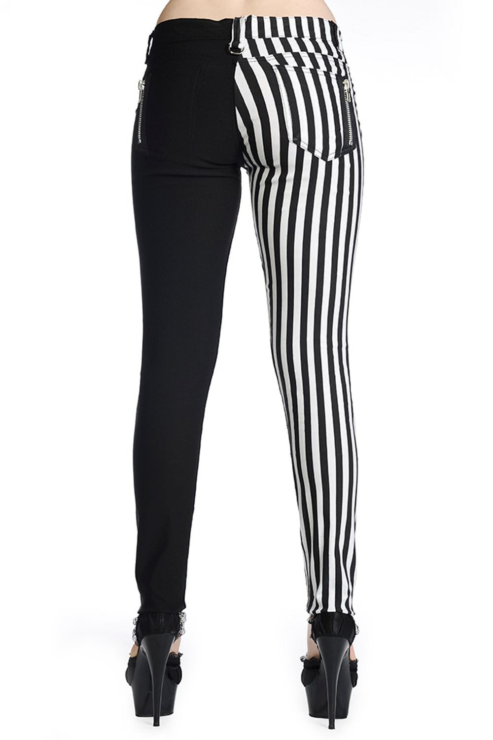 Banned Stripe Skinny White