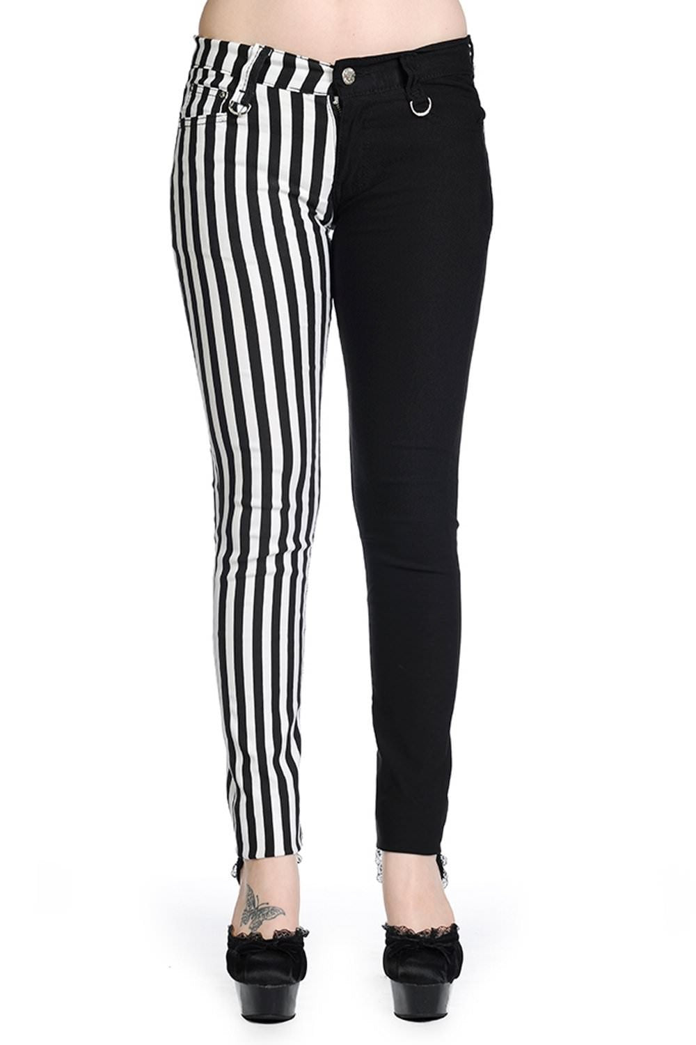 Banned Stripe Skinny White