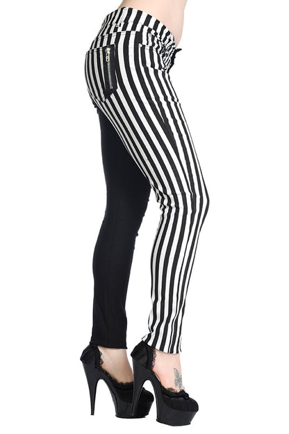 Banned Stripe Skinny White