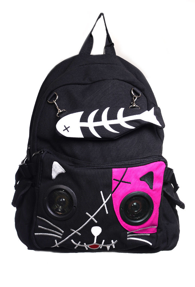 Black and grey pink backpack deals