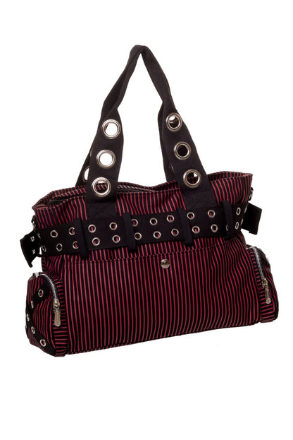 Rote Tasche SWEET REVENGE Bag Red mit Streifenmuster von Banned