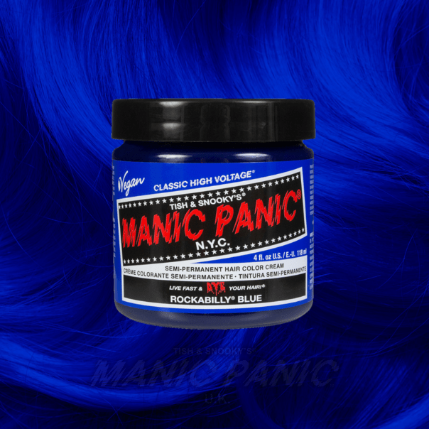 Farbbeispiel ROCKABILLY BLUE Haartönung Manic Panic