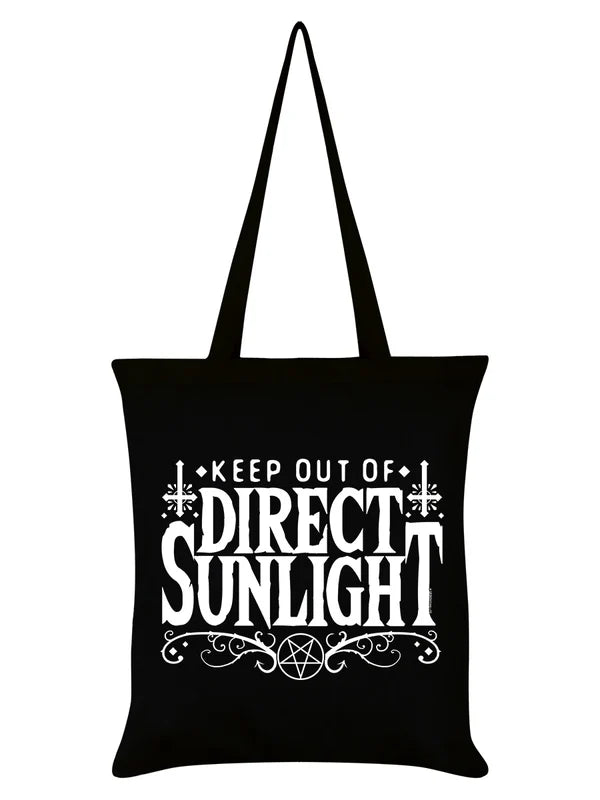 Schwarzer Stoffbeutel Keep Out Of Direct Sunlight Tote Bag