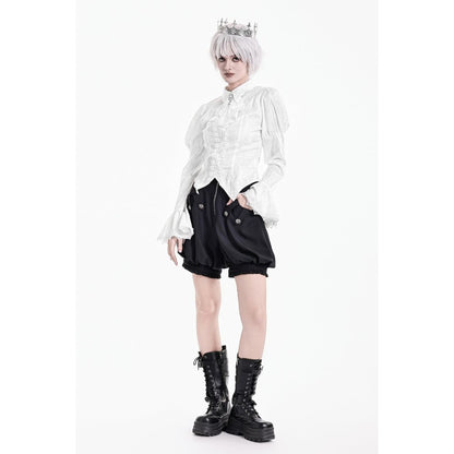 Weiße, viktorianische Bluse Daylight Anthem Blouse mit eleganten Spitzendetails von Dark In Love