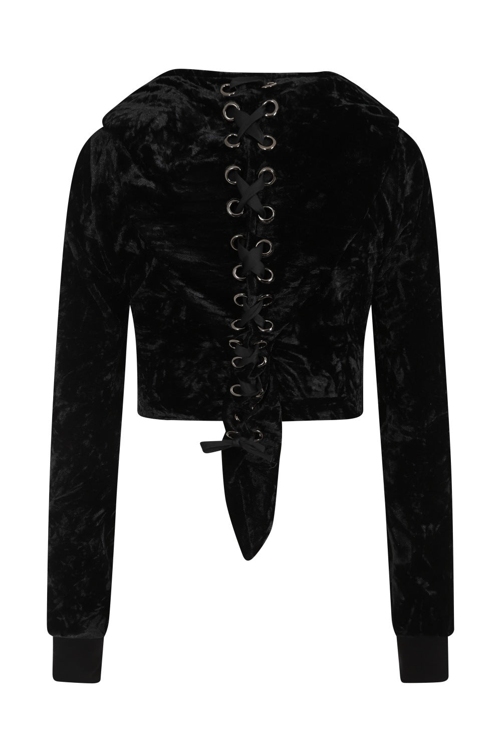 Banned Velvet Crop Top With Pointed Hood Colours Shop Hamburg