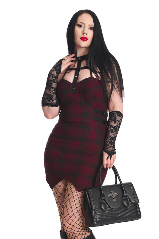 Schwarze Tasche GLOW OF THE CROSS Bag mit Pentagrammkreuzdetail von Banned