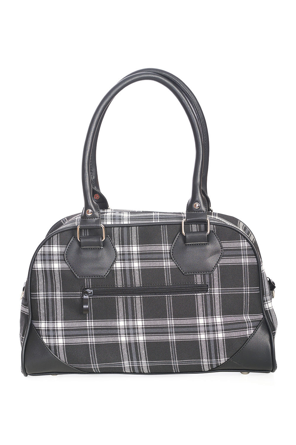 WARREN PLAID HANDBAG black/white