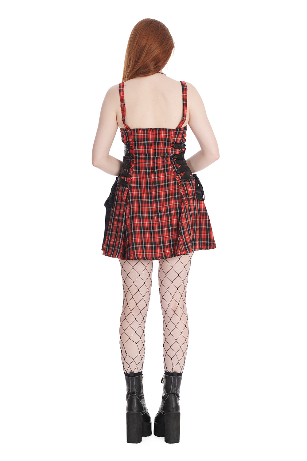 RED KLONDIKE LACE UP DRESS Banned