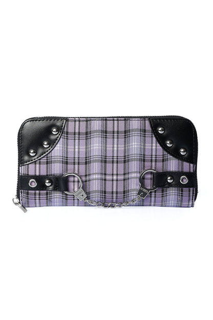 Banned Geldbörse Lavender Tartan HANDCUFF WALLET 