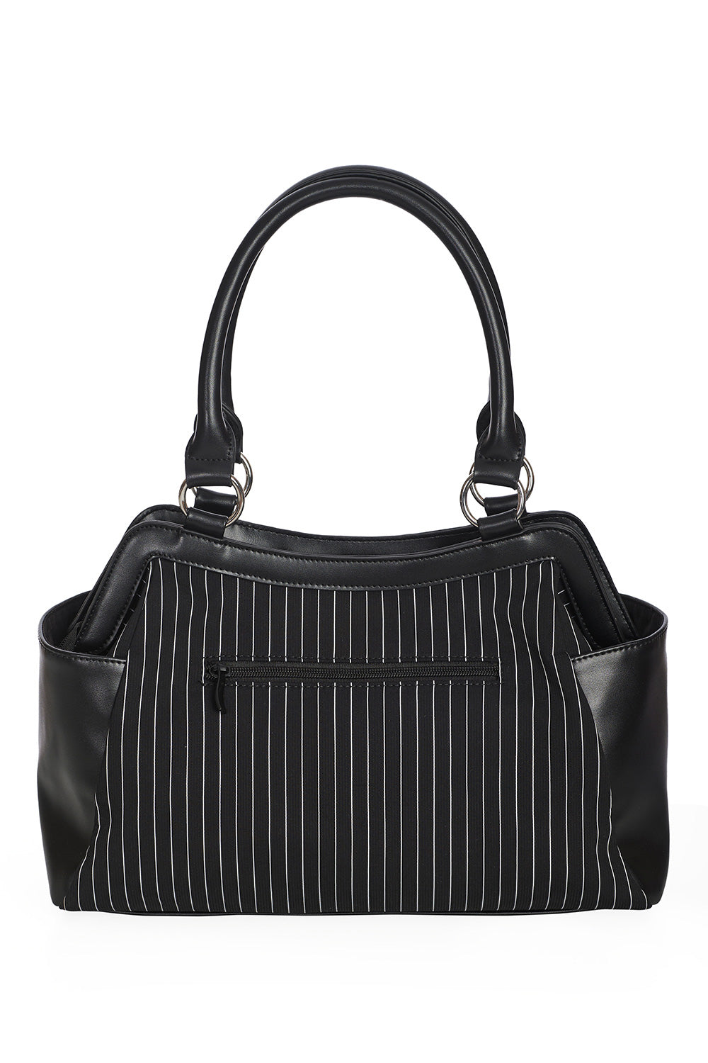 BLACK CORE PINSTRIPE TOTE BAG 