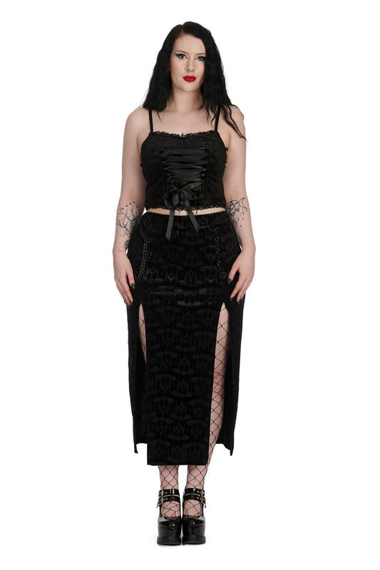 STIGMATA SKIRT BLACK BANNED