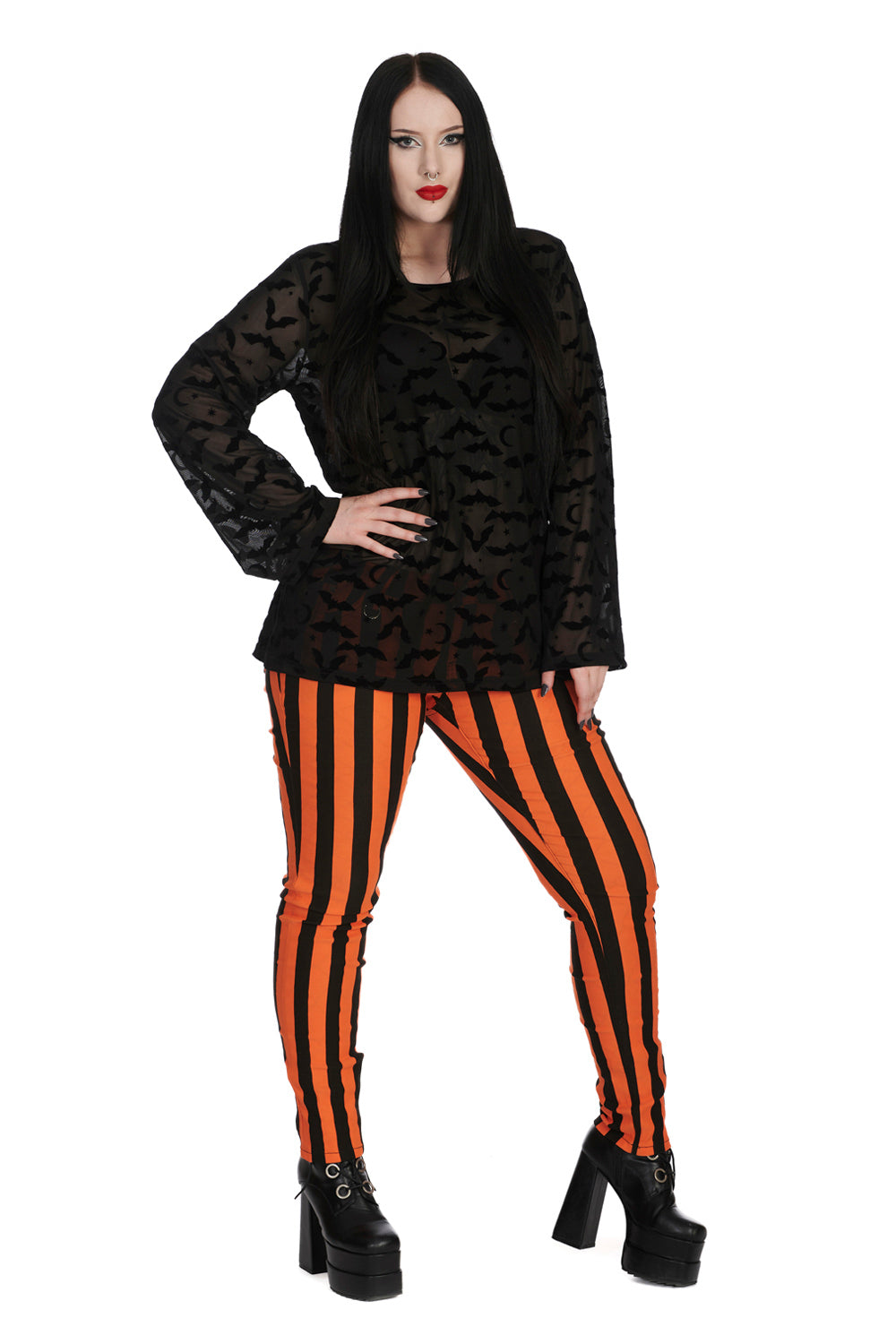 FOREVER YOURS STRIPED TROUSERS Banned Orange