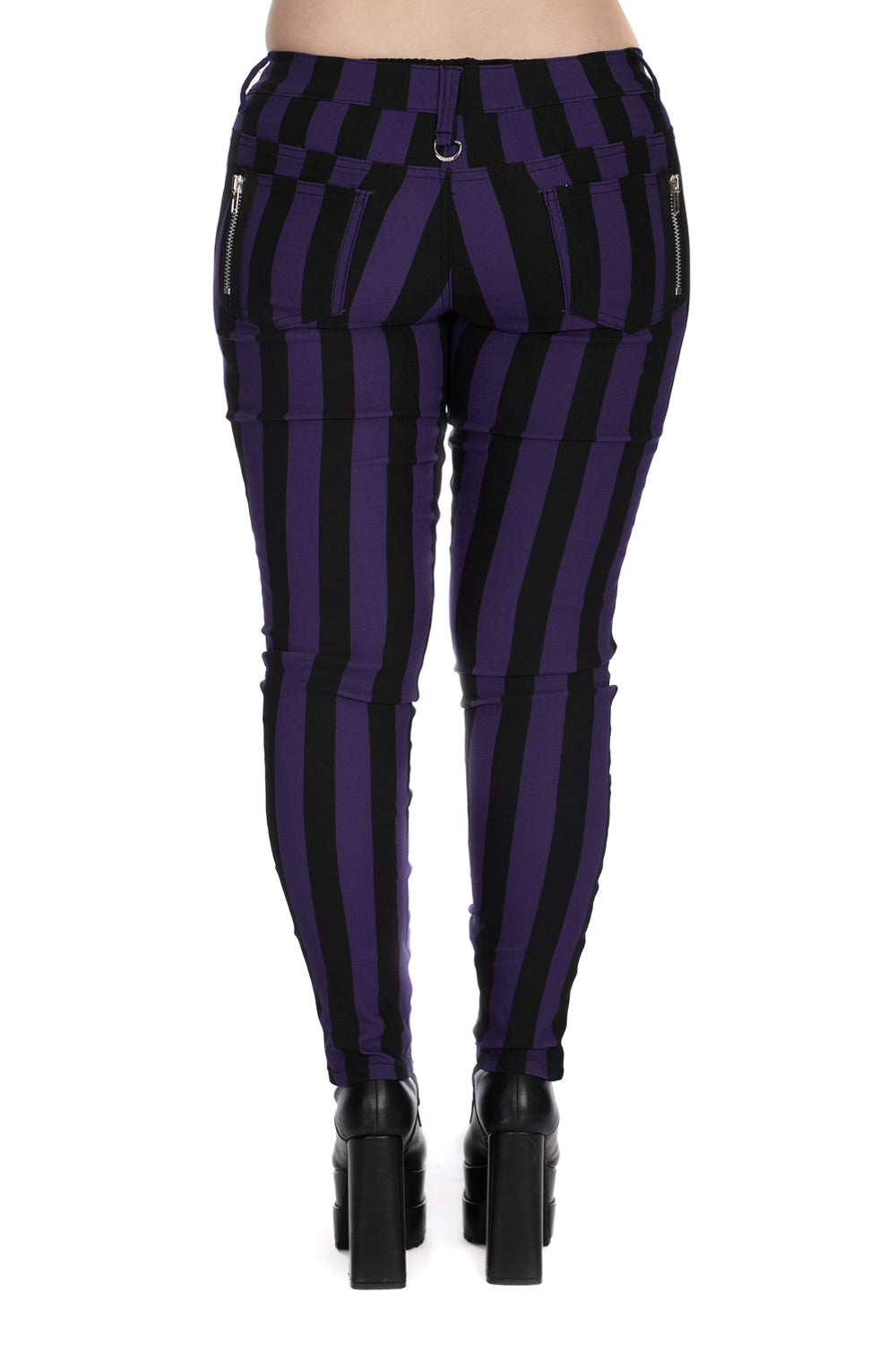 FOREVER YOURS STRIPED TROUSERS Banned Purple