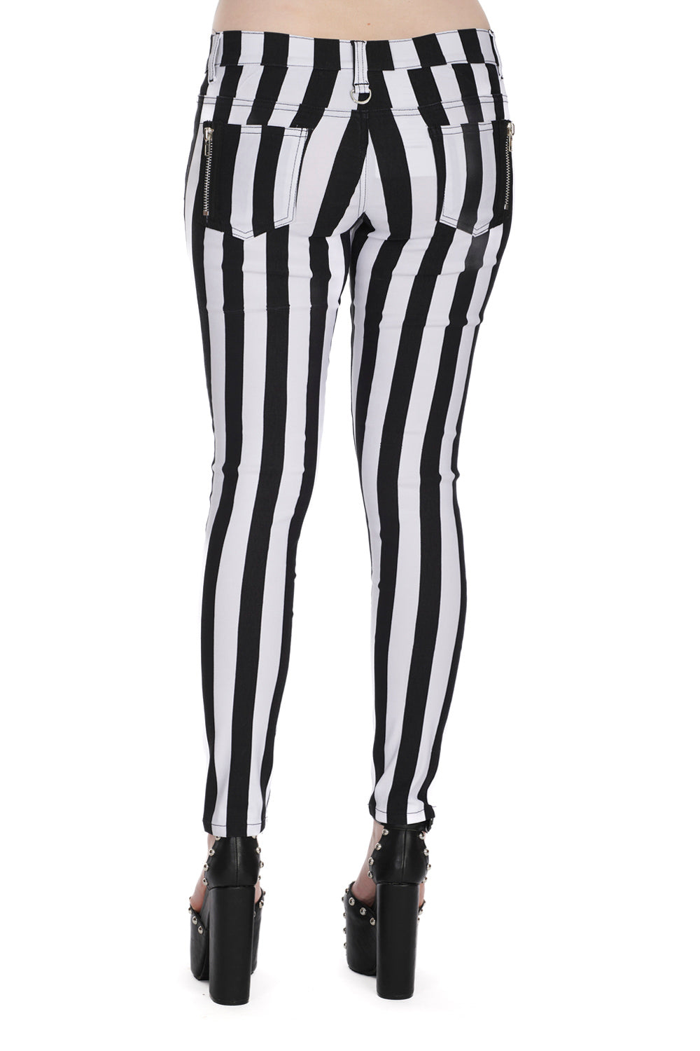 FOREVER YOURS STRIPED TROUSERS Banned White