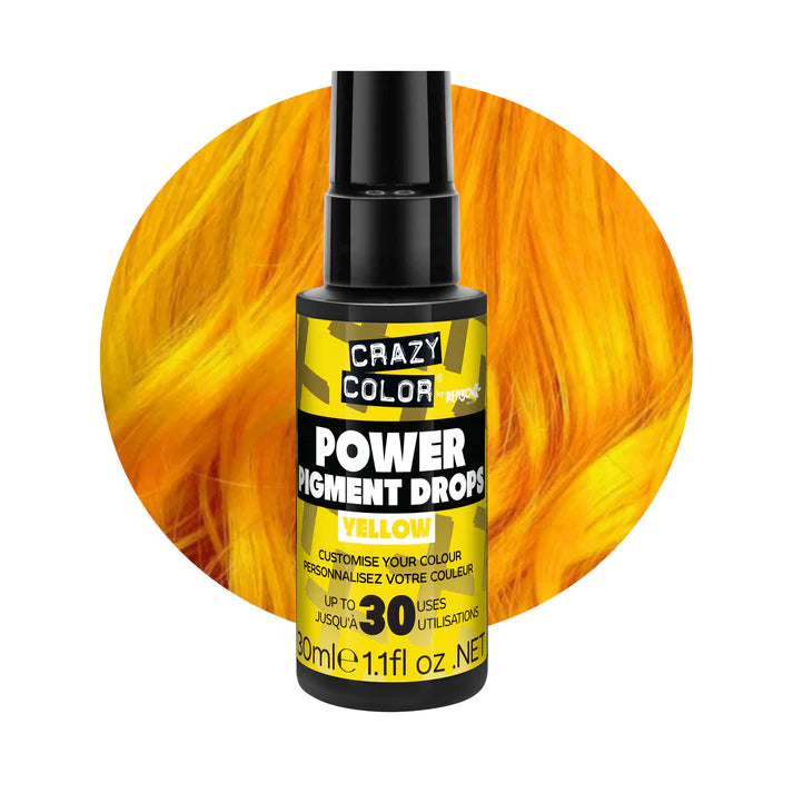 Gelbe Pigmenttropfen YELLOW Power Pigment Drops von Crazy Color