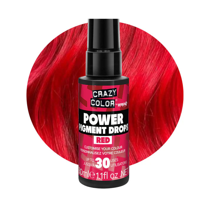 Rote Pigmenttropfen RED Power Pigment Drops von Crazy Color