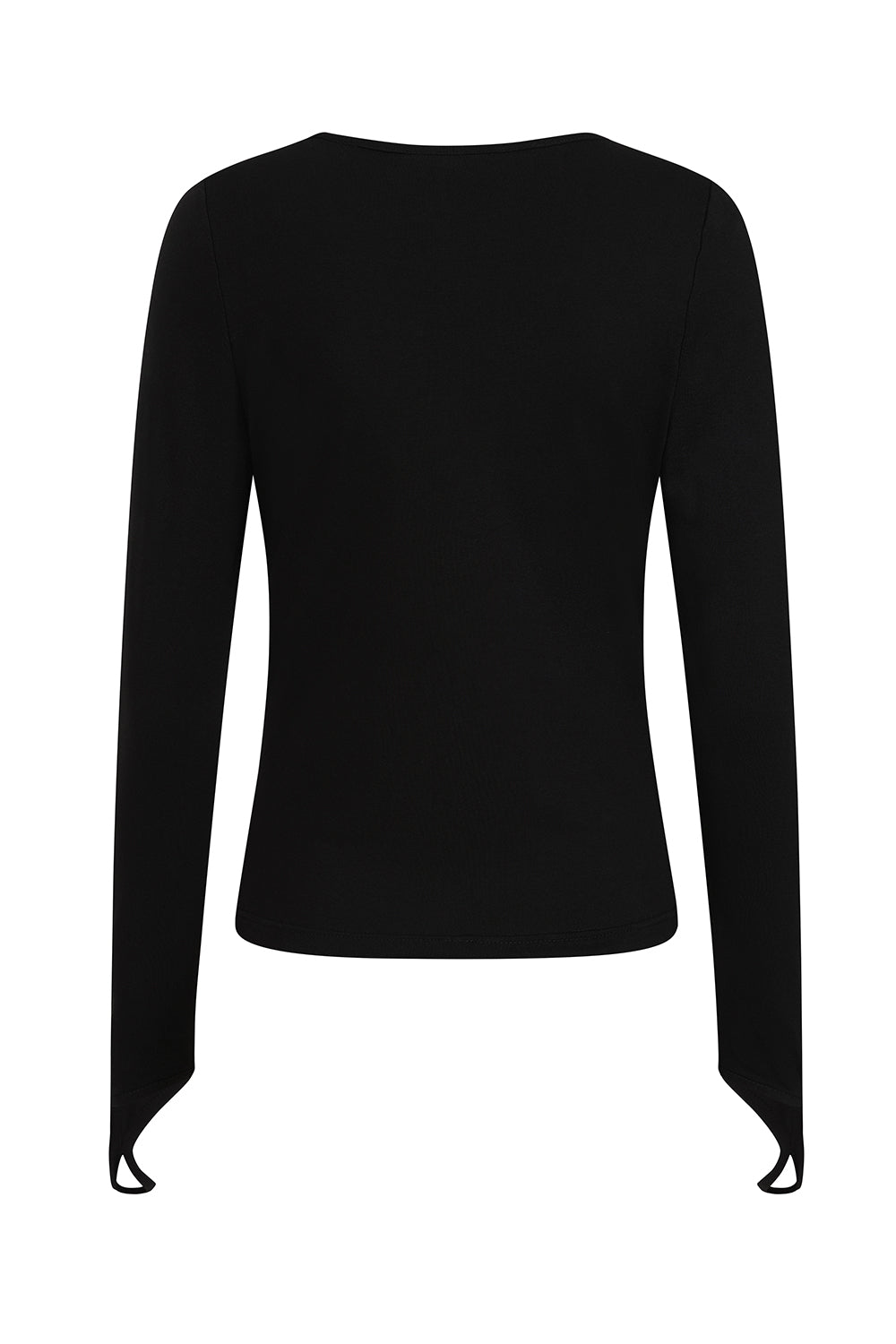 Schwarzes Oberteil Nocturna Top mit Mesheinsatz und Ring an der Vorderseite von Banned