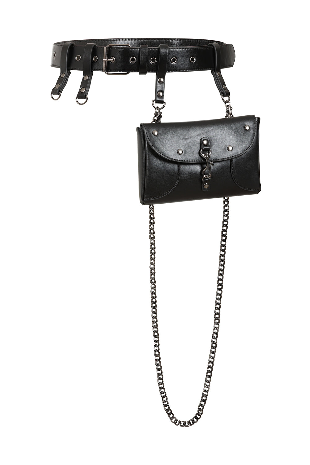 Schwarzer Taillengürtel SHADOW POUCH Belt mit Seitentasche von Banned