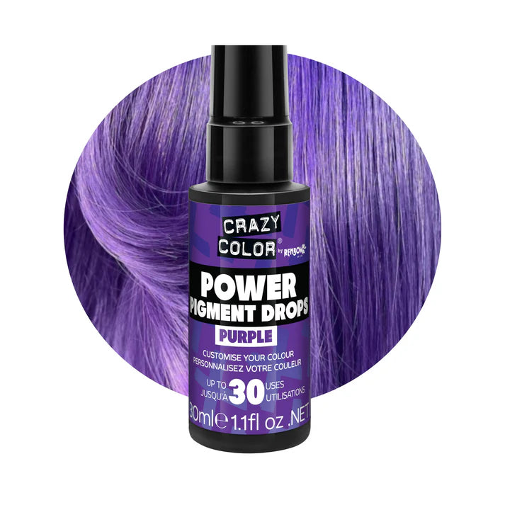 Lilafarbende Pigmenttropfen PURPLE Power Pigment Drops von Crazy Color