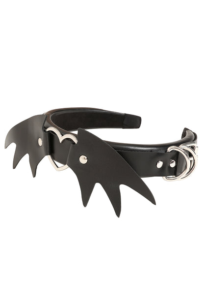 Schwarzer Haarreif NIGHTWING HEADBAND mit Fledermausflügeln von Banned