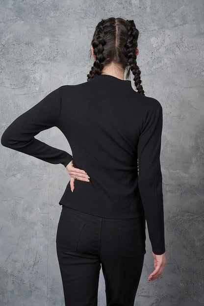 Schwarze, schlichte Jacke Drip Line Cardigan von Banned
